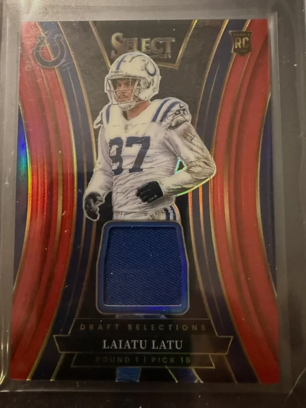 2024 Panini Select - Draft Selection Memorabilia Laiatu Latu #DSM-LLU Red Prizm